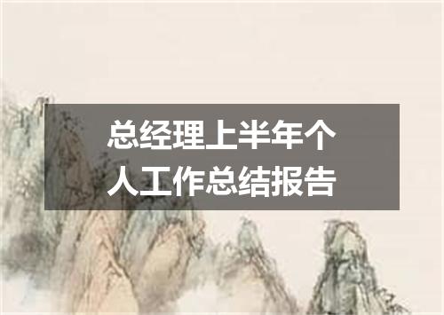 总经理上半年个人工作总结报告