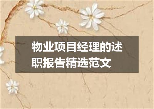 物业项目经理的述职报告精选范文