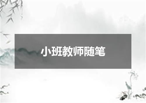 小班教师随笔
