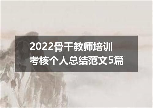 2022骨干教师培训考核个人总结范文5篇