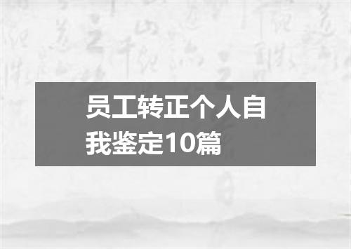 员工转正个人自我鉴定10篇