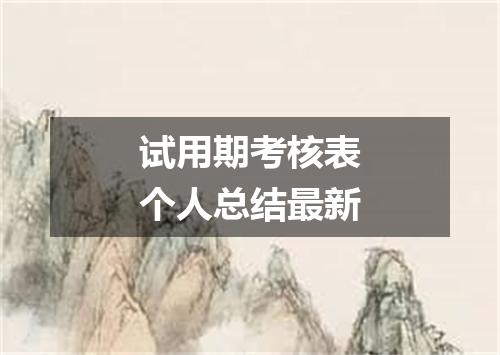 试用期考核表个人总结最新