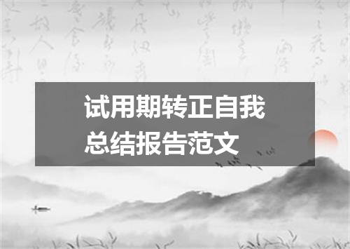 试用期转正自我总结报告范文
