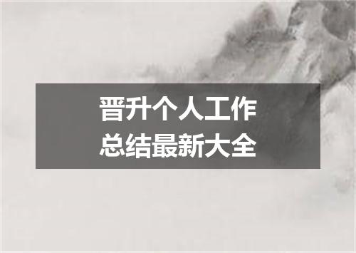 晋升个人工作总结最新大全