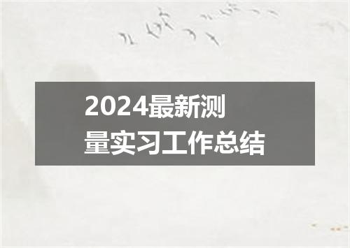 2024最新测量实习工作总结
