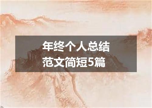 年终个人总结范文简短5篇