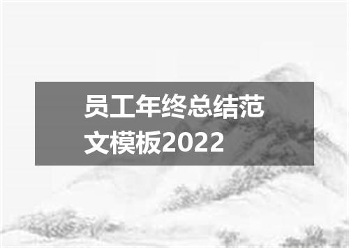 员工年终总结范文模板2022