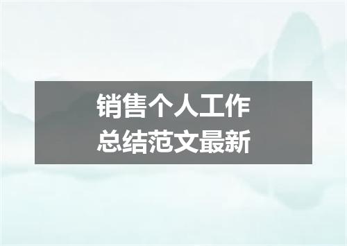 销售个人工作总结范文最新