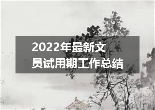 2022年最新文员试用期工作总结