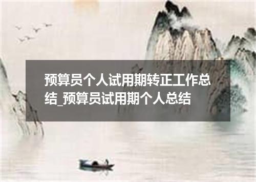 预算员个人试用期转正工作总结_预算员试用期个人总结