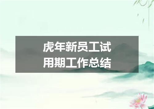 虎年新员工试用期工作总结