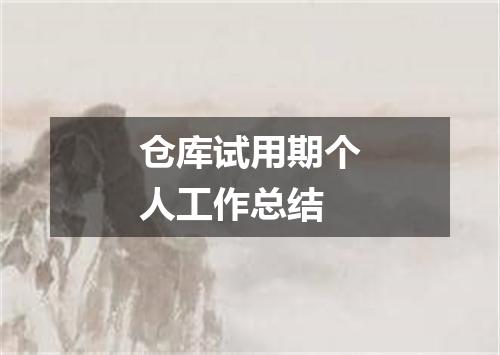 仓库试用期个人工作总结
