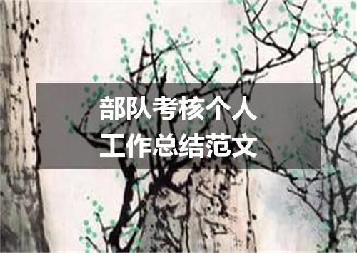 部队考核个人工作总结范文