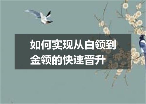 如何实现从白领到金领的快速晋升