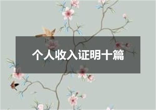 个人收入证明十篇