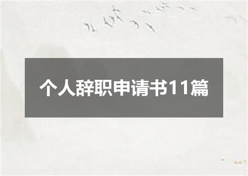 个人辞职申请书11篇
