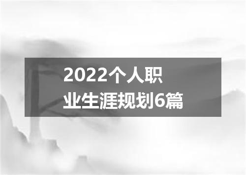 2022个人职业生涯规划6篇