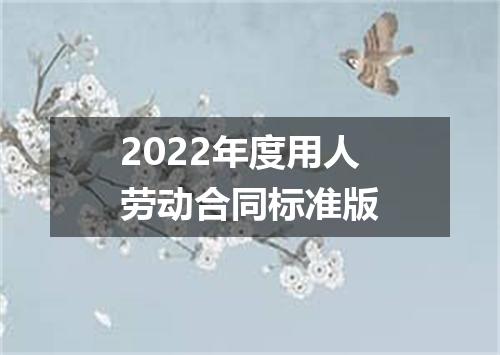 2022年度用人劳动合同标准版