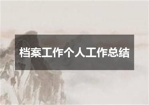 档案工作个人工作总结