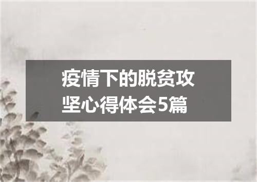 疫情下的脱贫攻坚心得体会5篇