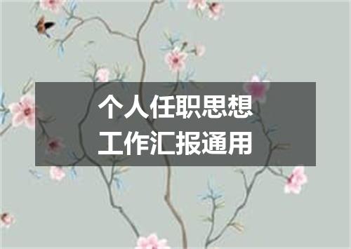 个人任职思想工作汇报通用