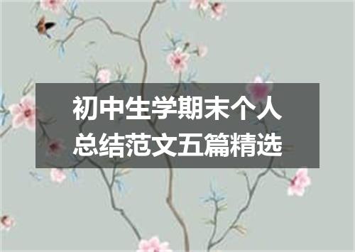 初中生学期末个人总结范文五篇精选