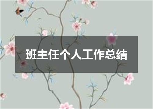 班主任个人工作总结