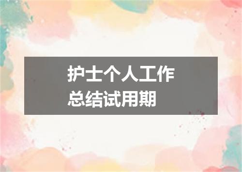 护士个人工作总结试用期