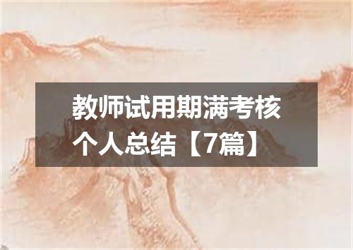 教师试用期满考核个人总结【7篇】