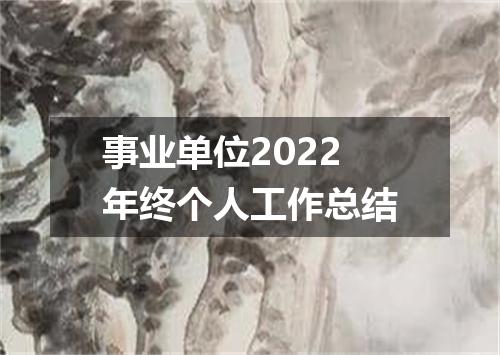 事业单位2022年终个人工作总结