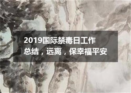 2019国际禁毒日工作总结，远离，保幸福平安
