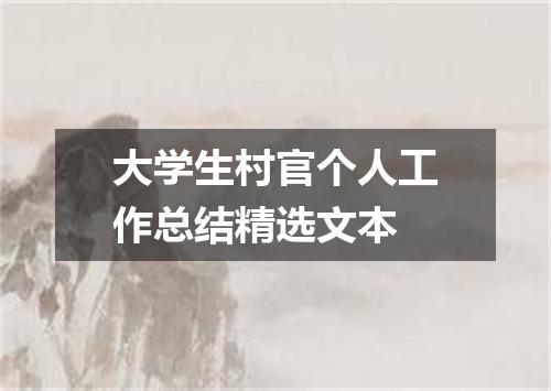 大学生村官个人工作总结精选文本