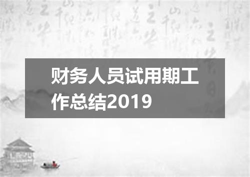 财务人员试用期工作总结2019