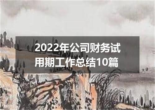 2022年公司财务试用期工作总结10篇