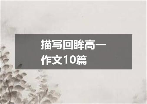 描写回眸高一作文10篇