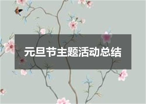 元旦节主题活动总结