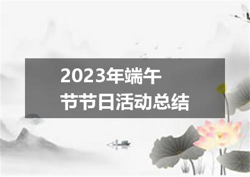2023年端午节节日活动总结