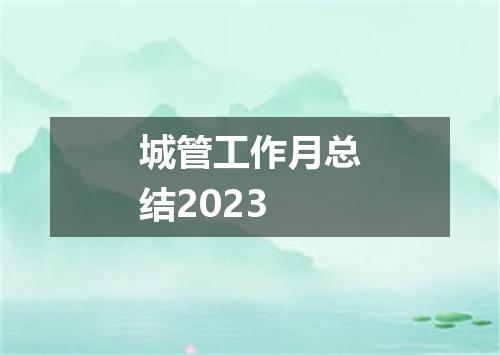城管工作月总结2023