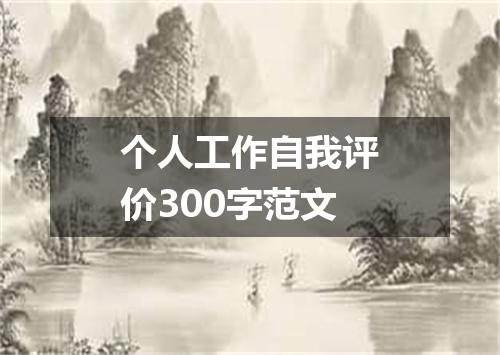个人工作自我评价300字范文
