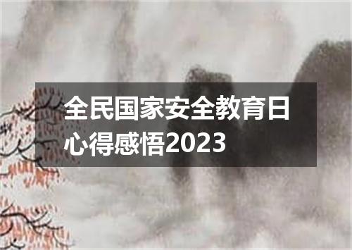 全民国家安全教育日心得感悟2023