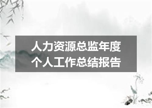 人力资源总监年度个人工作总结报告