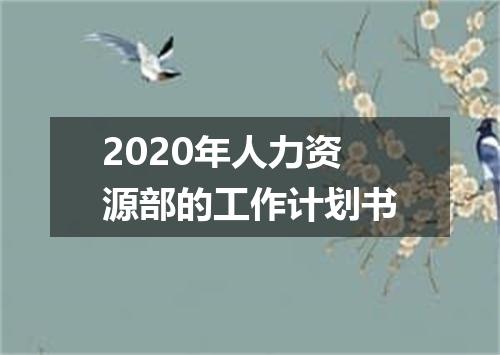 2020年人力资源部的工作计划书