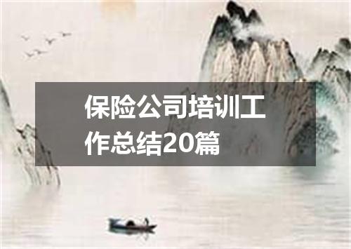 保险公司培训工作总结20篇