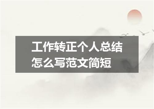 工作转正个人总结怎么写范文简短