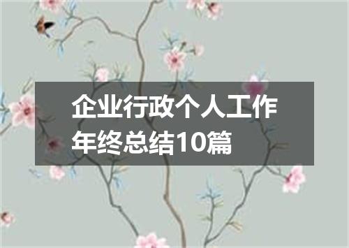企业行政个人工作年终总结10篇