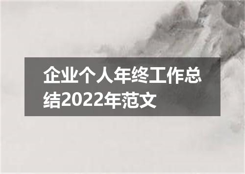 企业个人年终工作总结2022年范文