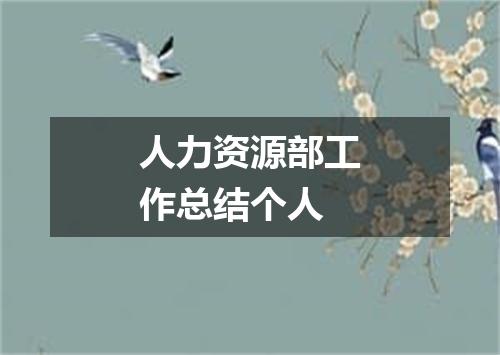 人力资源部工作总结个人