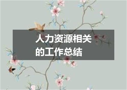 人力资源相关的工作总结