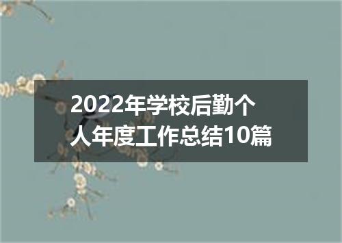 2022年学校后勤个人年度工作总结10篇