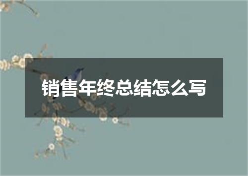 销售年终总结怎么写